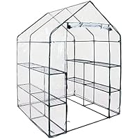 Sunnydaze Portable Grandeur Walk-in Greenhouse w/4 Shelves Deals