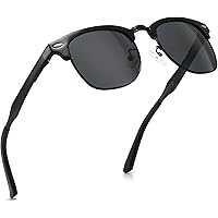 Deals on Sungait Classic Clubmaster Half-Frame Polarized Sunglasses