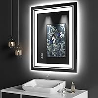Deals on Snowdool LED Bathroom Mirror 28x36-in w/Front and Backlit