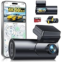Deals on GKU D600Pro 4K+1080P 5.8GHz WiFi & GPS Dash Camera w/64GB Card