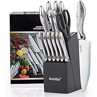 Dearithe 14 Piece High Carbon Stainless Steel Knife Block Set Deals