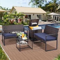 EarlGrove 4-Piece Wicker Patio Conversation Set w/Cushions Deals