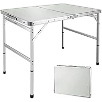 VILLEY Folding Camping Table with Aluminum Adjustable Legs Deals