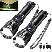 2pk TrixHub 9000LM Super Bright Flashlight Rechargeable Deals
