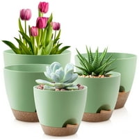 FOUKUS Self Watering Plastic Plant Pots Set of 5 Deals
