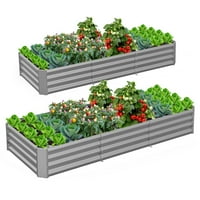 2-Pack Tramull 8x3x1ft Metal Galvanized Raised Garden Bed Deals