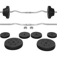 Deals on Yaheetech 44 lb Barbell Weight Set with Plates and Detachable Curl Bar